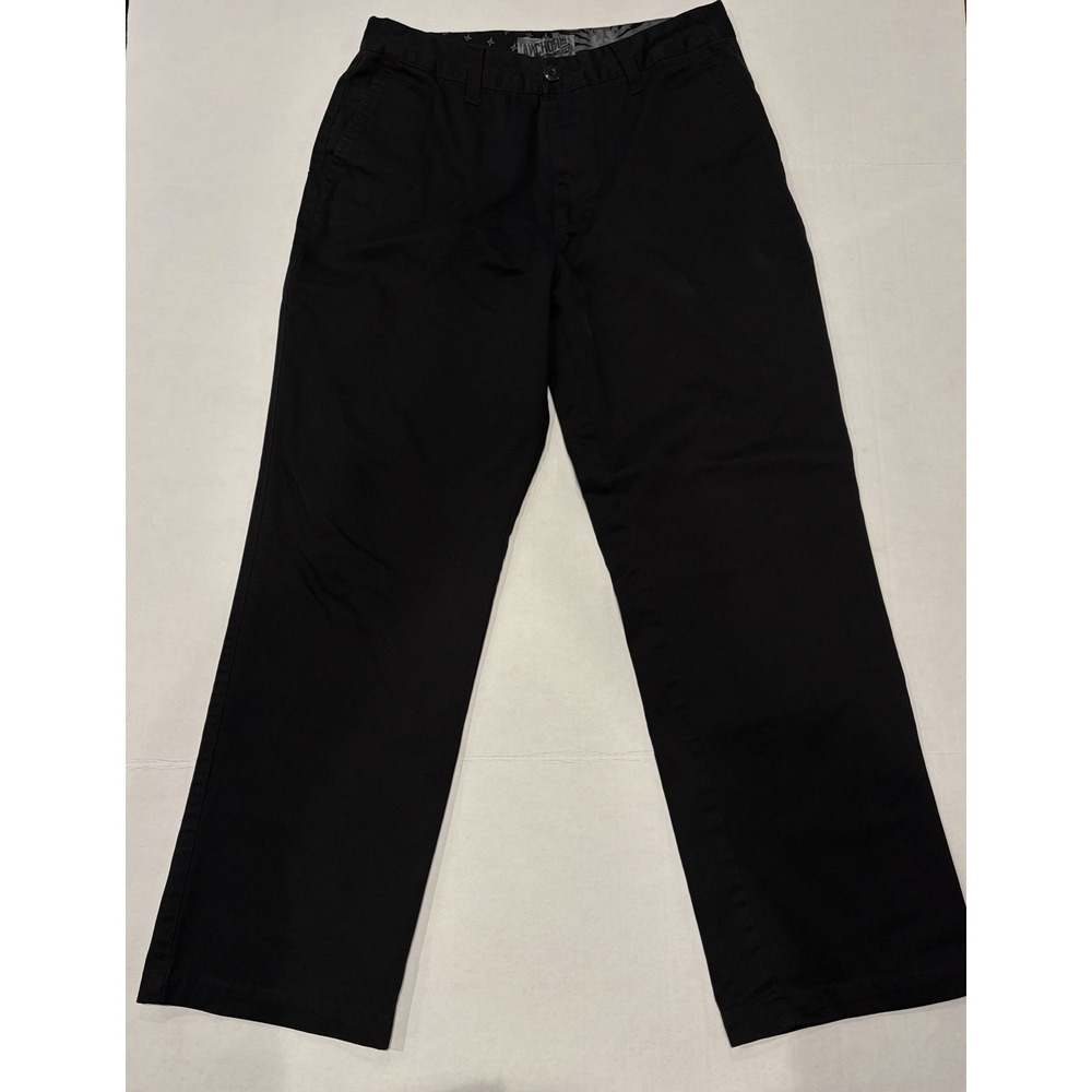Anchor Blue Men's Pants Black Chino‎ Casual Straight Leg 32x30